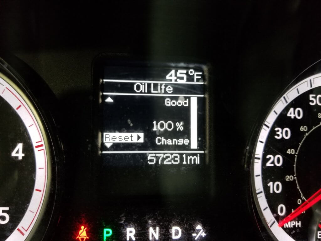 Dodge Ram oil life monitor after reset